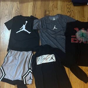 Jordan Apparel Set in Black, Gray, and White